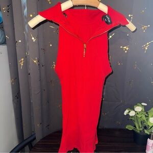 Bebe Red Sleeveless Blouse
